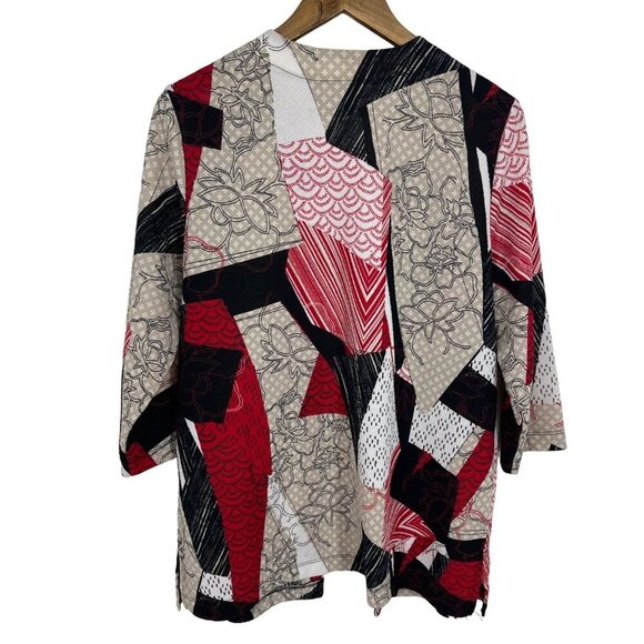 Chico's Easywear Tami 3/4 Sleeve Open Front Cardigan Size 2 US L - Picture 2 of 7